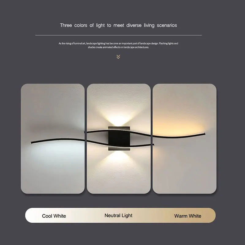 Sleek Waved LED Wall Light
