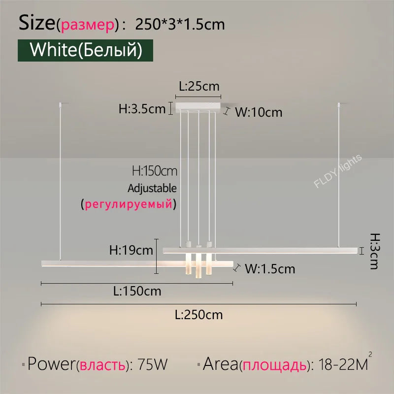 Duo Linear Drop LED Pendant Light