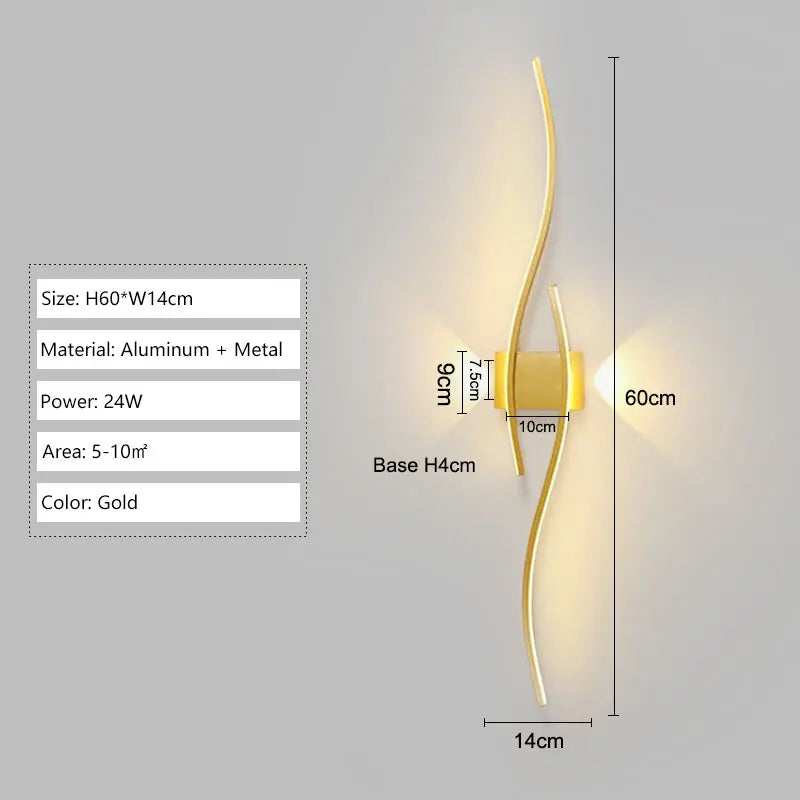 Sleek Waved LED Wall Light