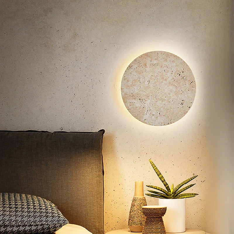 Dune Round Stone LED Wall Lamp