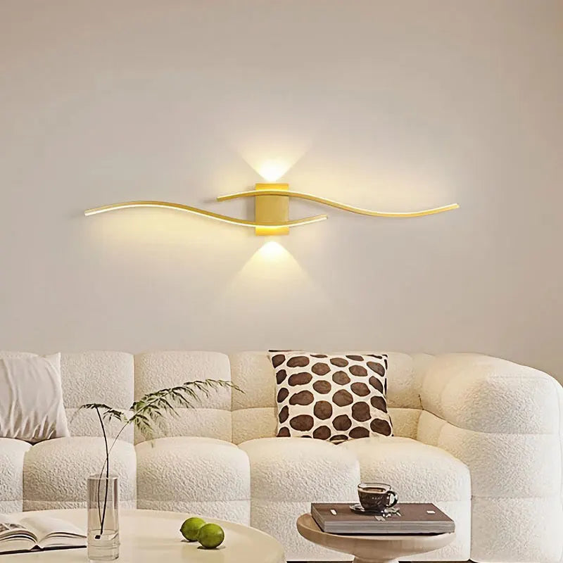 Sleek Waved LED Wall Light