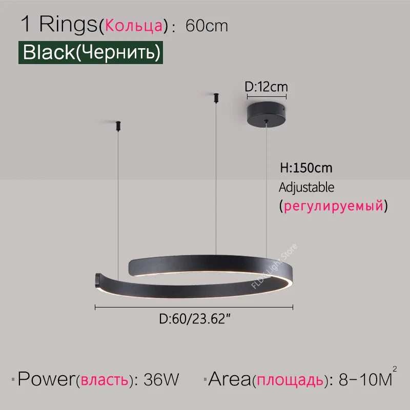 Modern Orbit Ring LED Pendant Light