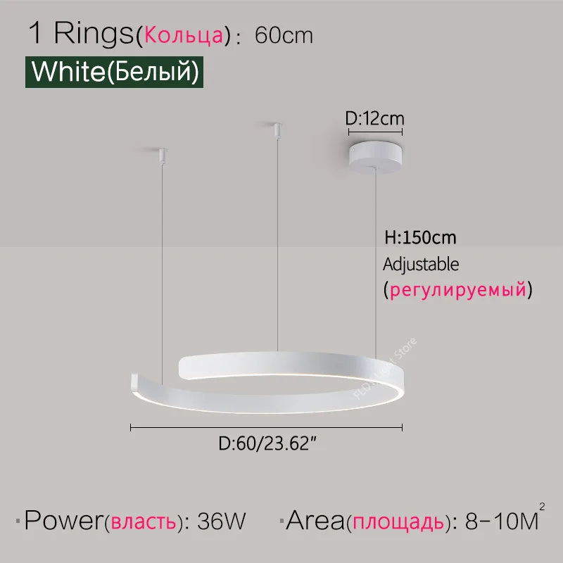 Modern Orbit Ring LED Pendant Light