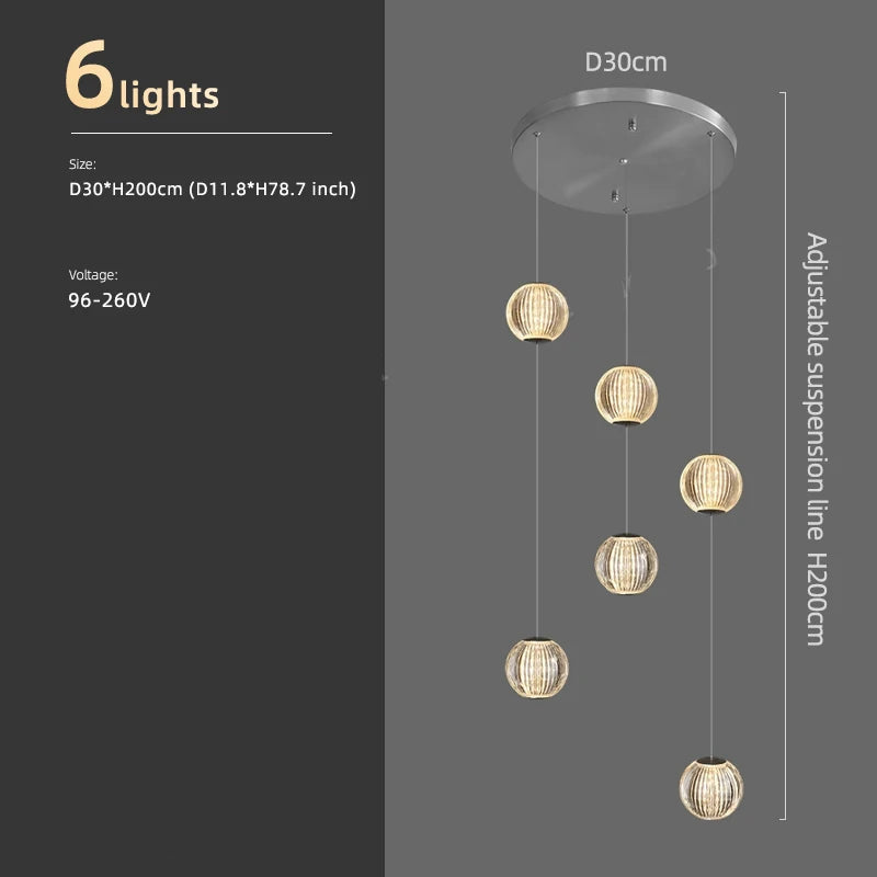 Cascade Lumière Staircase Chandelier