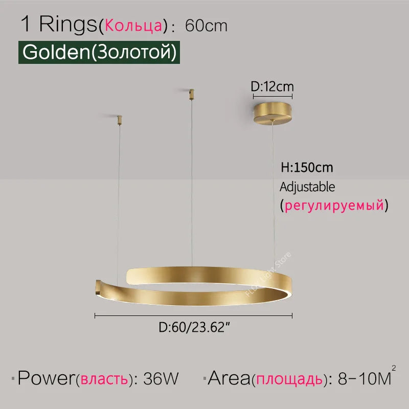 Modern Orbit Ring LED Pendant Light