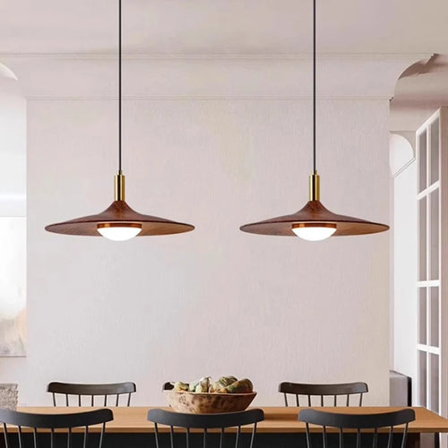 Aurea Wood Disc Pendant Light