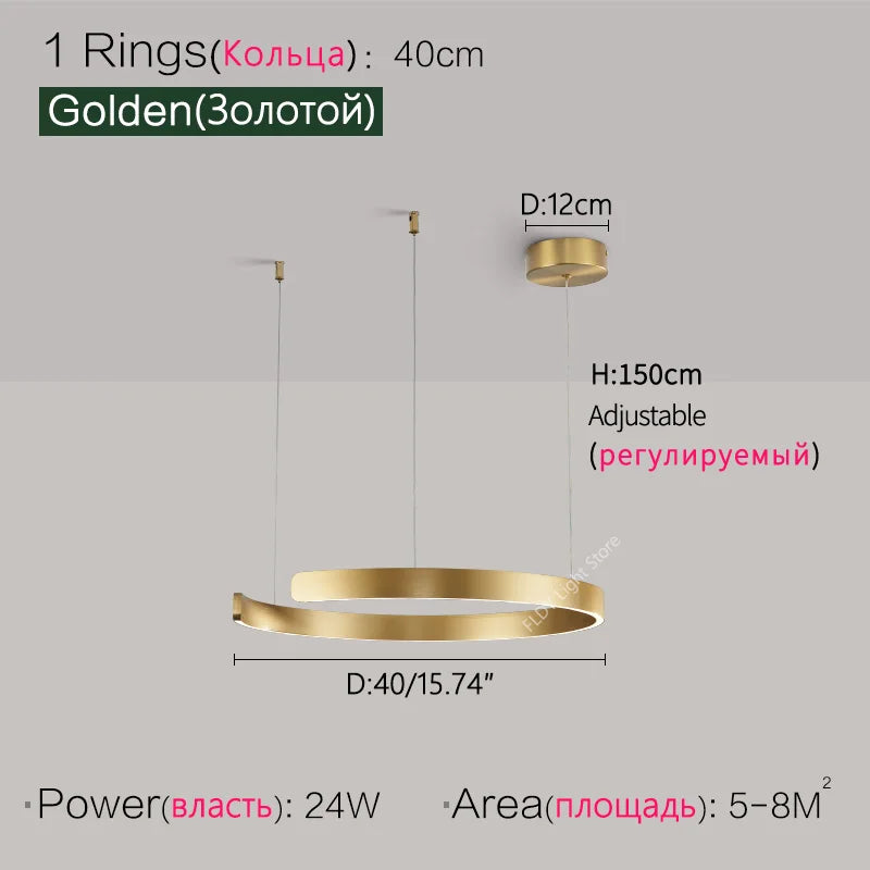 Modern Orbit Ring LED Pendant Light