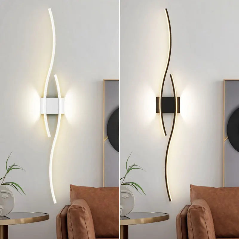 Sleek Waved LED Wall Light