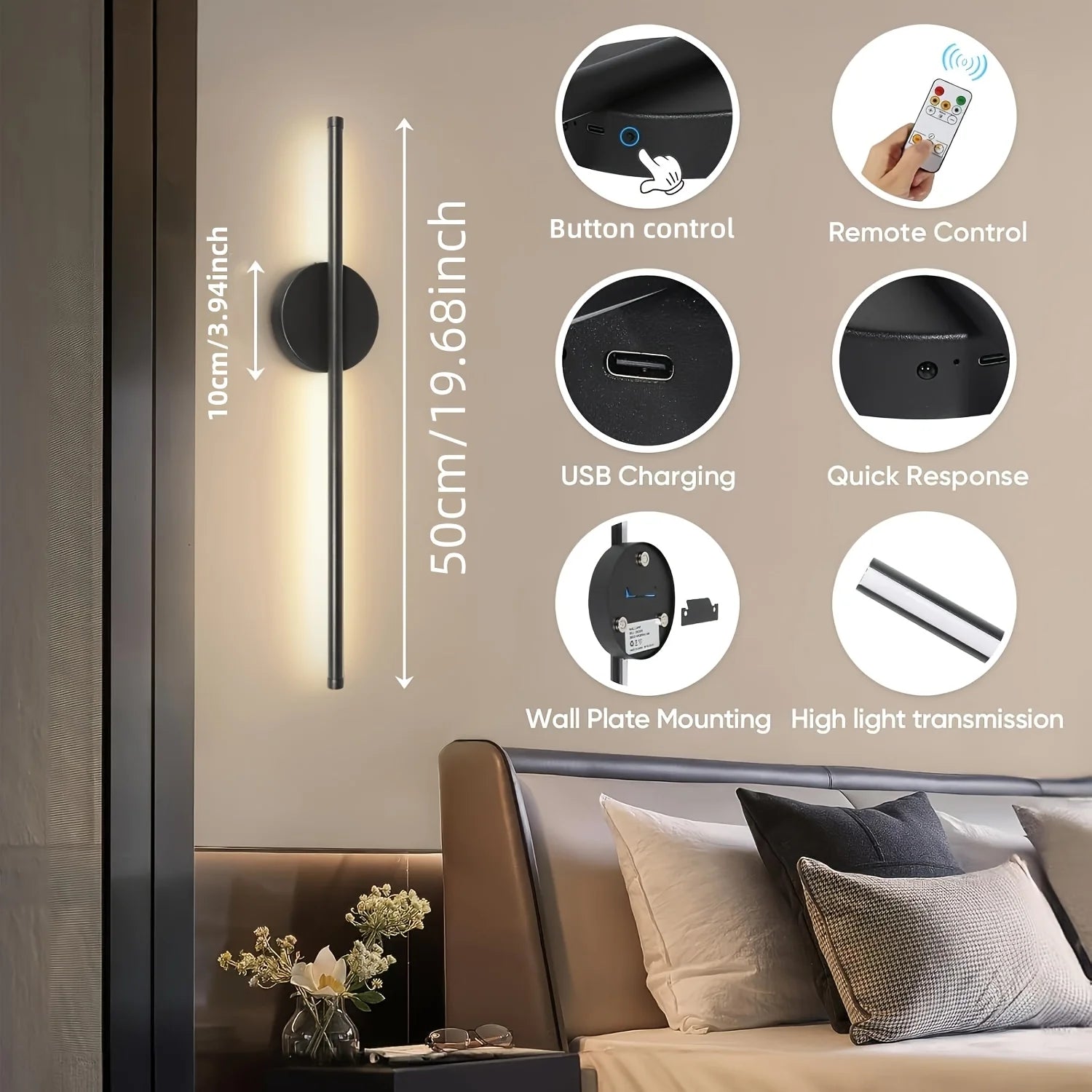 Rechargeable Wireless LED Wall Light