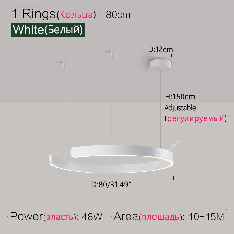 Modern Orbit Ring LED Pendant Light
