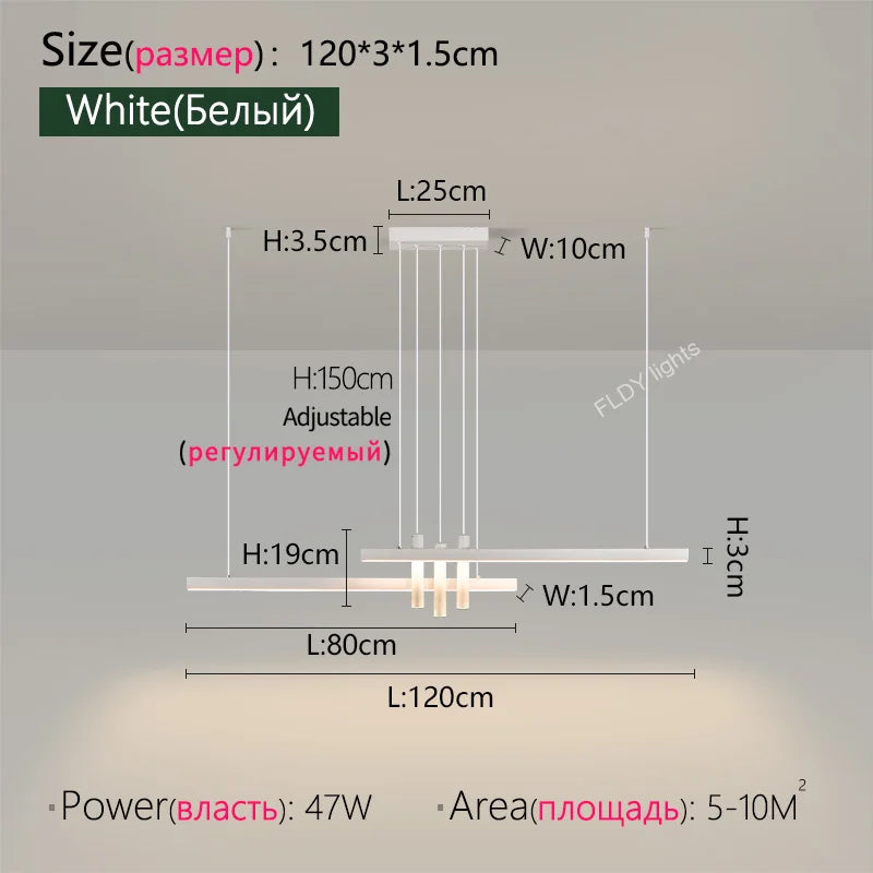 Duo Linear Drop LED Pendant Light