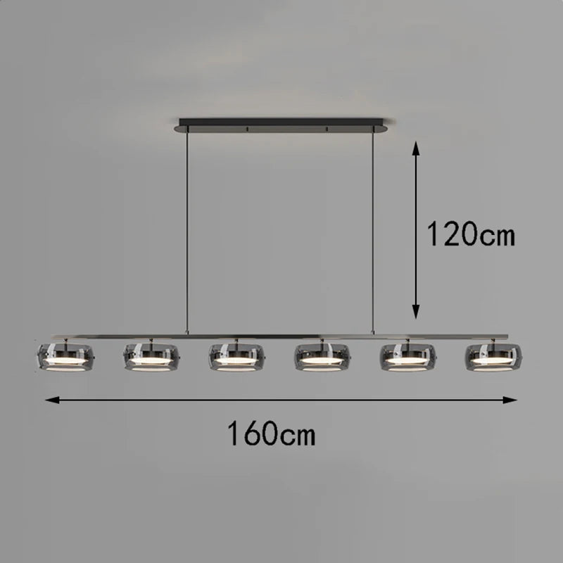 Luna Bar Glass Pendant Chandelier