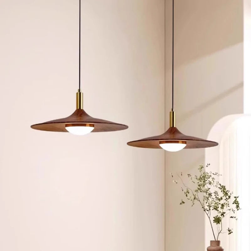 Aurea Wood Disc Pendant Light