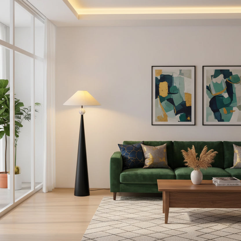 French Fabric Floor Lamp