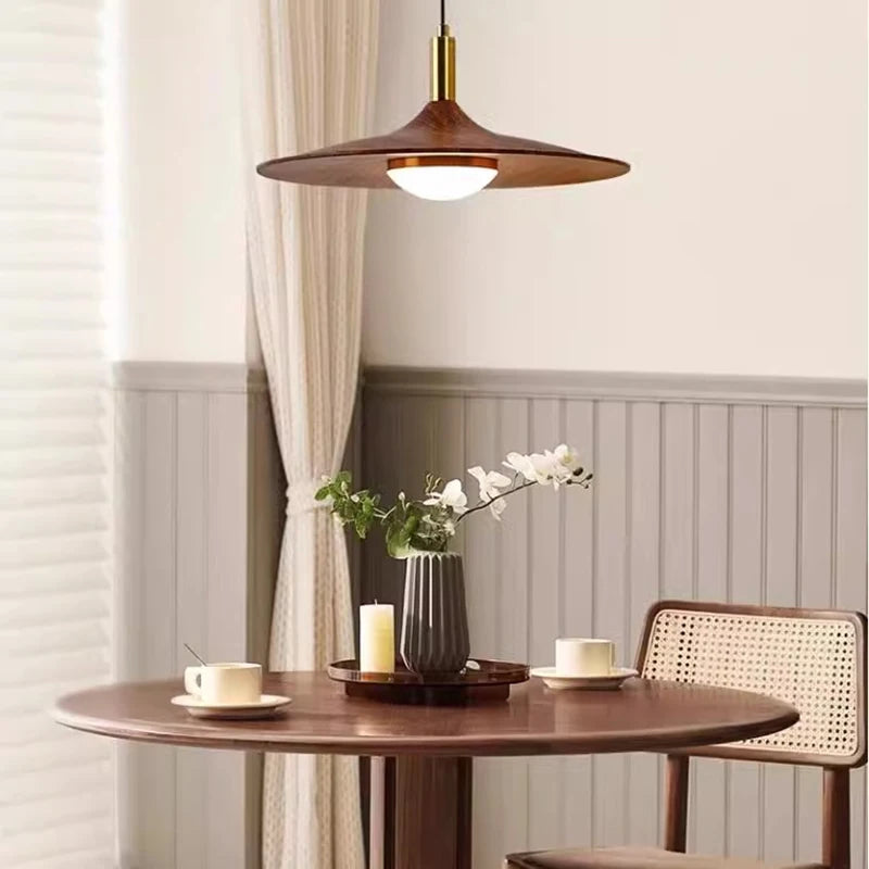 Aurea Wood Disc Pendant Light