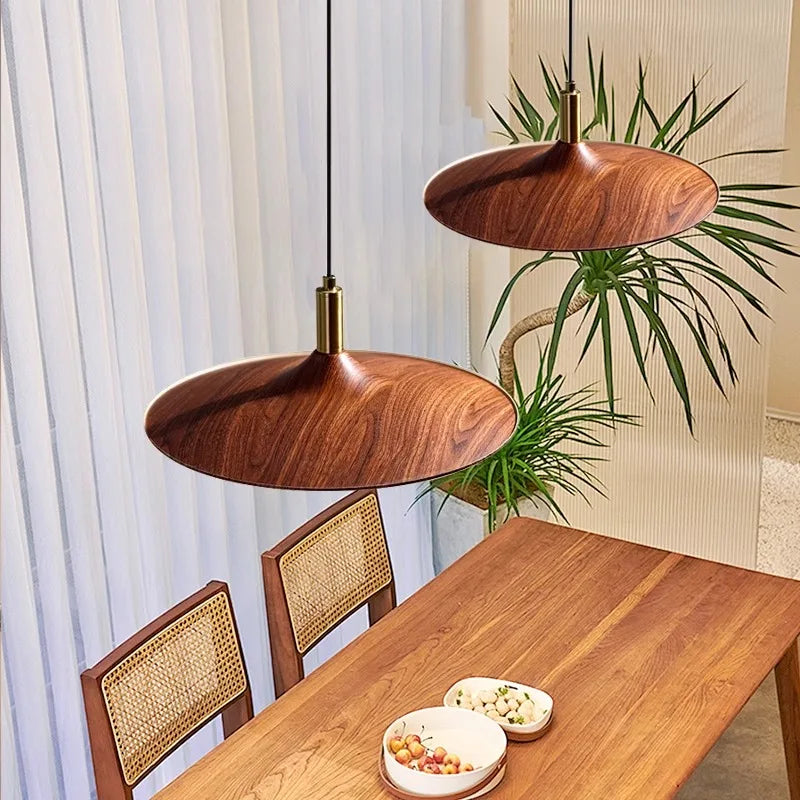 Aurea Wood Disc Pendant Light