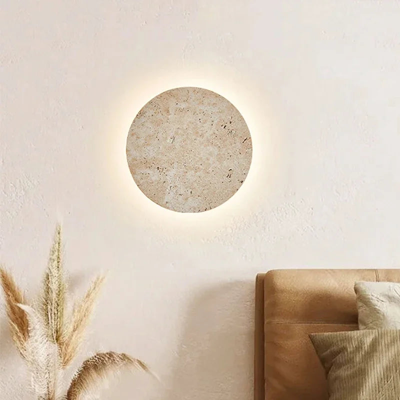 Dune Round Stone LED Wall Lamp